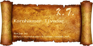 Kornhauser Tivadar névjegykártya